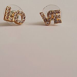 Gold Love Stud Earrings